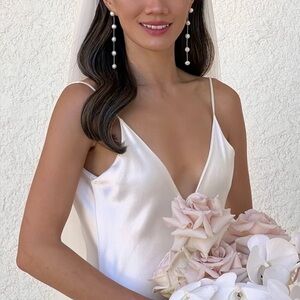 Pearl Drop Wedding Earrings